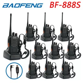 Baofeng 2/4/6/8/10PCS BAOFENG BF-888S WALKIE TALKIE 5W 400-470MHZ TWO WAY RADIO+EARPIECE - 2PCS 888S