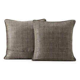 HPD Half Price Drapes Nighthawk Grey 18 x 18 Inch Polyester Modern Decorative Pillow Cover Pair