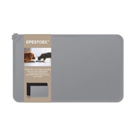 EPESTOEC Premium Silicone Dog Food Mat,Dog Bowl mat, Pet Food pad- Anti-Slip Pet Food Mat for Dogs and Cats - Waterproof and Easy to Clean 21 * 15 in Gray