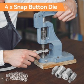 Snap Button Dies Set, 4 Pcs Snap Fastener Heavy Duty Press Button Die Pattern Die Set for Hand Press Machine Setter Stainless Steel Button Surface Dia Snap Button Dies Pattern Die Set for 831 Buttons