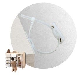 8 Pack Furniture Anchors, Anti-Tip Furniture Wall Anchor Straps for Baby Proofing, Adjustable Safety Furniture Wall Anchor Earthquake Straps for Baby, Kids, Dogs, Cabinet, Bed, Shelf