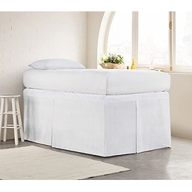 Tailored Dorm Sized Bed Skirt - White