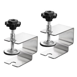 sourcing map Drawer Front Installation Clamps, Stainless Steel Cabinet Jig Short Bend Clamps for Tables Desks, 2Pcs