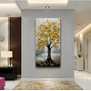 zoinart 3D Modern Oil Paintings, Gold Fortune Tree Painting, Abstract