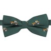 King & Priory Dark Green Herringbone Embroidered Tractor Bow Tie