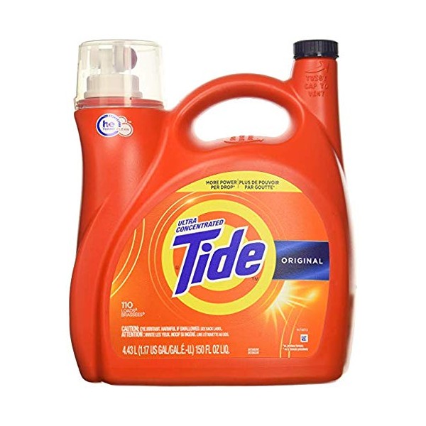Tide Liquid Laundry Detergent, Original Scent | Ultra Concentrate for High Efficiency (HE) Machines 150 Ounces 110 Loads