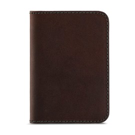 Pack & Smooch Leather Wallet Purse Vegetable Tanned Leather – Handmade in Germany, dark brown, Minimalist