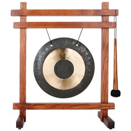 Woodstock Wind Chimes for Meditation, Yoga, Classrooms, Offices for Awareness, Relaxation, Decor 19" Table Gong (WTG)