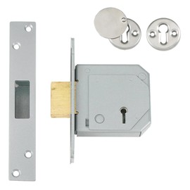 Union Locks C-Series B-3G114E-SC-67 5-Lever Mortice Deadlock Satin Chrome - 67mm Case