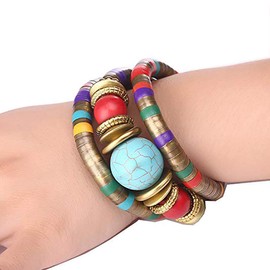 HENGYID African Bracelet Tribal Bracelet Ethnic Bracelet Rope Bracelet, 20, Zinc, rubber