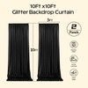 Black Glitter Backdrop Curtain for Parties Wedding,10Ft x 10Ft Non-Wrinkle