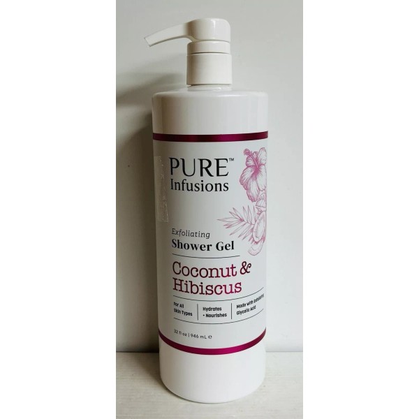 Pure Infusions ~ Coconut & Hibiscus Exfoliating Shower Gel 32