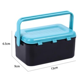 Leadigol Fishing Bait Box, Fishing Worm Container Fishing Live Baits Case with Tweezer Fishing Box Double-Layer Fishing Tackle Boxes Baits Container(Black&Blue)