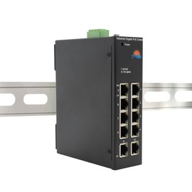 LIFEPOE Industrial 10-Port Gigabit Solar PoE Switch with Voltage Booster - 8 x IEEE802.3af/at 30W PoE Ports @120W, Ideal for Solar Power/RV Truck/VoIP Systems. Supports DC12V-24V to DC48V Conversion