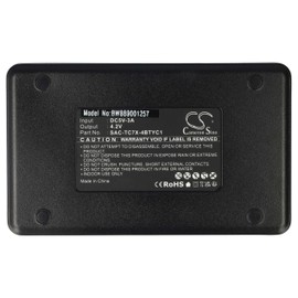 vhbw Dual Charging Station Compatible with Motorola TC700, TC700H, TC700K, TC70X, TC72, TC75, TC77 Mobile Computer Barcode Scanner - Black