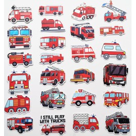 50 Pcs Fire Truck Fire Truck Seal Pump Truck Kids Gift Decal Firefighter Boy Fire Vehicle Collector Vehicle Sticker Pack