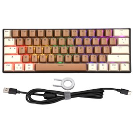 61 Keys Mechanical Keyboard Color Mixing Quick Response Wired Keyboard for Windows for Android for IOSBlue Switch