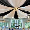 MODFUNS Black Wedding Arch Draping Fabric 5x20ft 4 Panels Chiffon