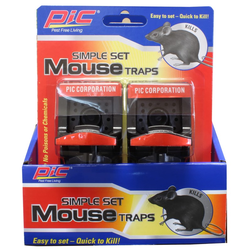 PIC Plastic Mouse Snap Trap Parent (6 Traps)