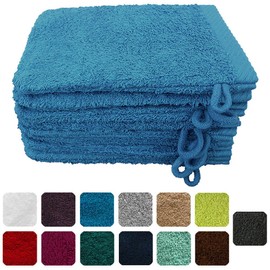 Lanudo Pure Line Wash Cloth, Set of 8, Pure Terry Cotton, 21 x 15 cm, Turquoise