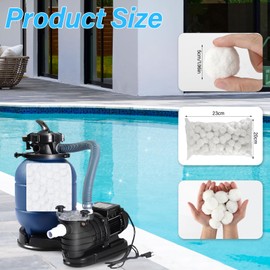 Zikenis Filter Balls for Sand Filter Systems, 700 g Filter Balls Pool Can Replace 25 kg Filter Sand, Reusable, for Pool Sand Filter Systems, Pool Cleaning Accessories, Aquarium Sand Filter