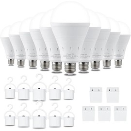 DEBAOBULB   Rechargeable Emergency Light Bulbs  Battery Powered LED Light Bulb 6000K Daylight E26 120 Volt 9W 60W Equivalent with 1200mAh for Home Power Outage Camping Hurricane:_6000k-4pk