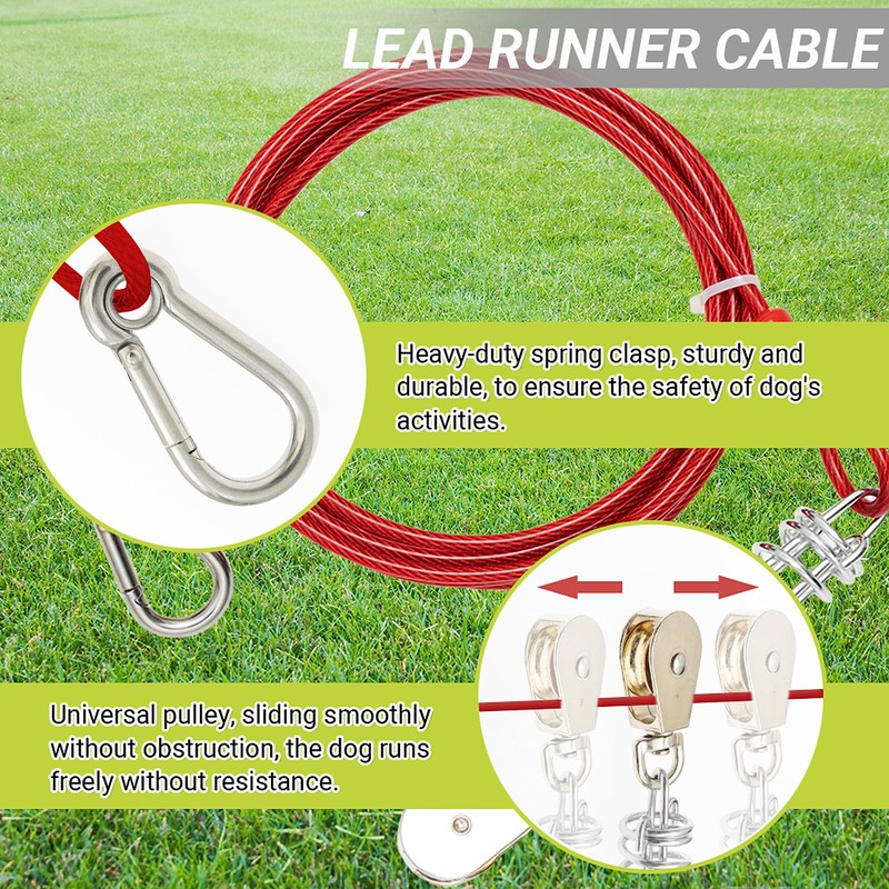 Dog Tie Out Cable - 100 ft Long Dog Cable