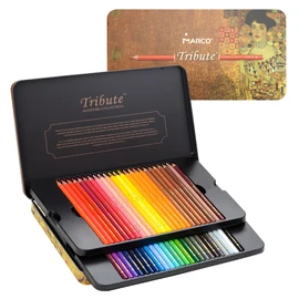 Marco Colored Pencils, Oil Colored Pencils, Set of 48 Colors, Includes Sharpener, Adult Coloring Pencils, 10 Layers, Vibrant Colors, Overlayable, Professional, Premium, Master Level, Artists, Adult