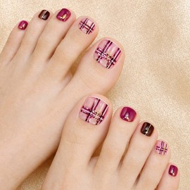 LC Summer Daily Paddy Design Pedicure Gel Nail Sticker, 1 piece, 06.Classic Tartan [ZF015] / 엘씨 여름 데일리 패디 디자인 페디큐어 젤네일스티커, 1개, 06.클래식 타탄[ZF015]