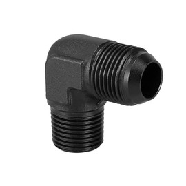 Unifizz 10AN Male Flare to 1/2" NPT Pipe Male 90 Degree Elbow Fitting Adaptor Connector for Car Black 6061 Aluminum Alloy