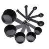 XUNQUCOM 10-Piece Plastic Measuring Cups Black