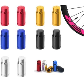 10PCS Bicycle Presta Valve Caps, 5 Colors Bike Tire Presta Valve Stem Covers,Colorful Aluminum Alloy Tyre Dust Caps, Prolong The Service Life of Tires for Mountain Bikes Road Bikes Folding