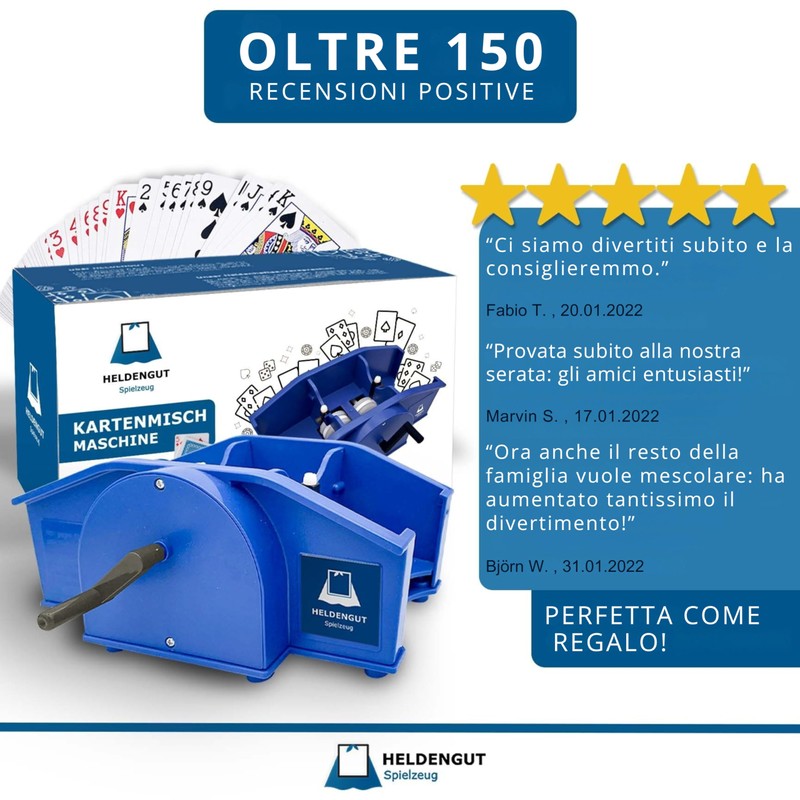HELDENGUT Mescolatore di Carte Manuale – Mischia carte per giochi