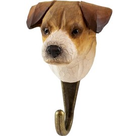 WILDLIFEGARDEN Wildlife Garden WG4496 Jack Russell Terrier Hand Carved Wall Hook
