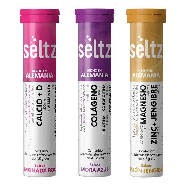 Mix Suplementos Calcio + Colágeno + Magnesio Set 3 Tubos