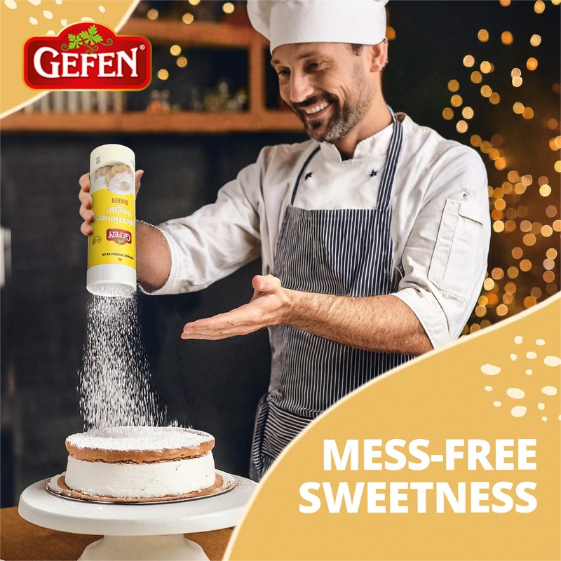Gefen Confectioners Sugar Shaker, 8.8oz (2 Pack) | Powdered Sugar