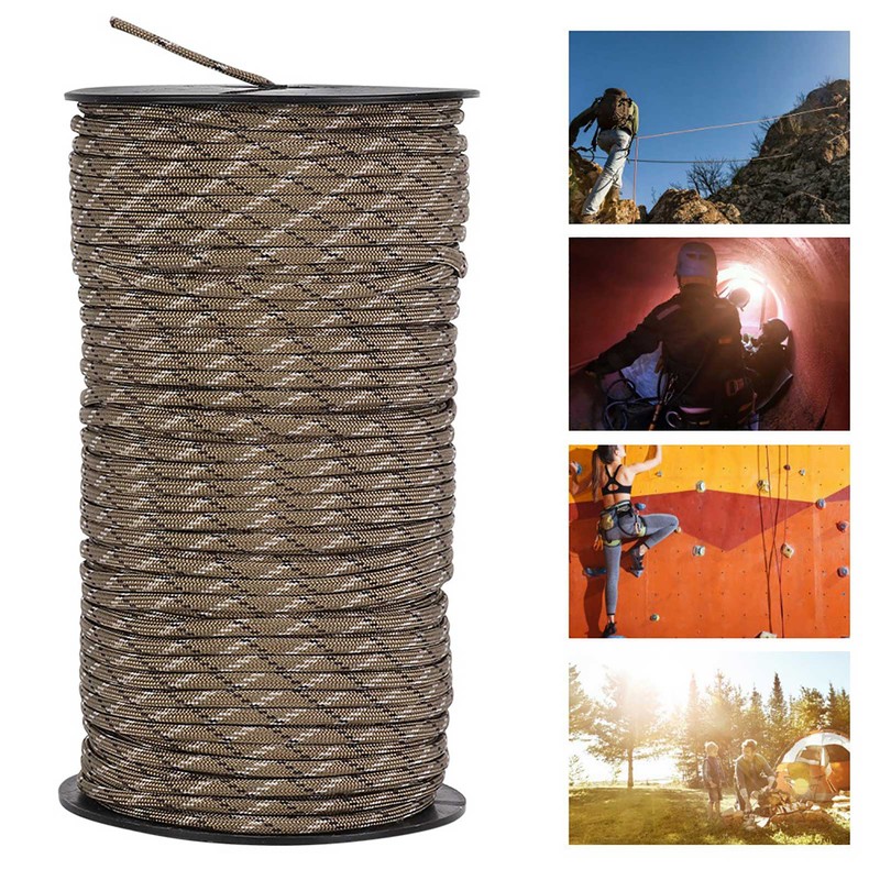 100m Outdoor Rock Parachute Safety Rope Survival Cord for Rescue