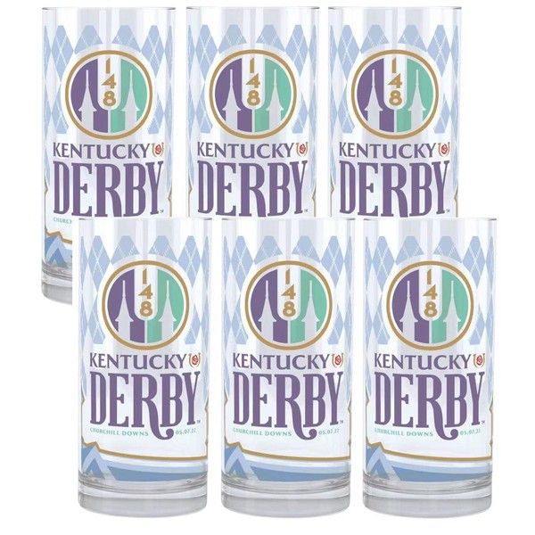 Creedence Holdings 2022 Kentucky Derby Mint Julep Glass - Official Souvenir Glassware of the 148th Authentic Licensed for Party Cup Day 6 Pack