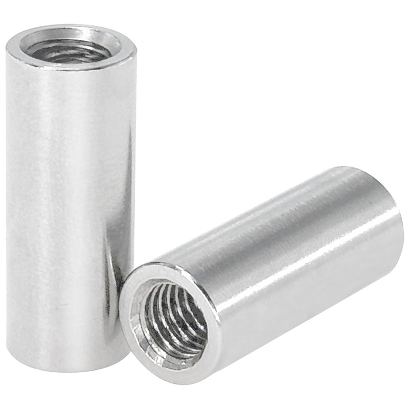 8 PCS Cylindrical Coupling Nuts, 304 Stainless Steel Round Connector