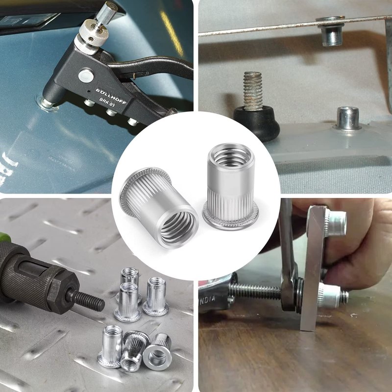 50Pcs Rivet Nuts M8, Leryati Threaded Inserts Stainless Steel Rivnut,