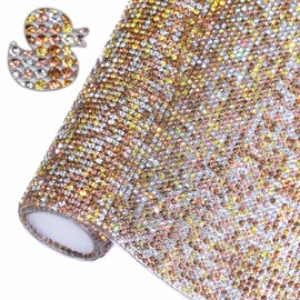 Locacrystal Bling Rhinestone Sticker DIY Car Decoration Stickers Self-Adhesive Hotfix Glitter Crystal Gem Sheet Sticker for Car&Craft Decoration with 19440Pcs 2mm Rhinestones(Mix Yellow,9.4" x 15.8")