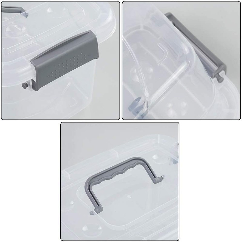 Minekkyes 6-Pack Home Storage Bins, Plastic Container, Latching Box with