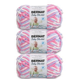Bernat - Manta para bebé, color rosa/azul, 3 unidades de 100 g, poliéster, 6 supervoluminosos, 72 yardas, tela/ganchillo