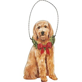 Primitives by Kathy Christmas Goldendoodle Hanging Ornament