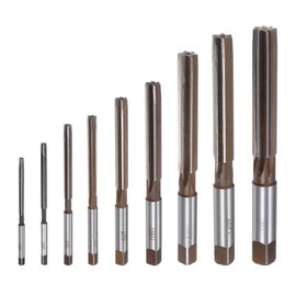 QUARKZMAN 9pcs Hand Reamer Set 3mm 4mm 5mm 6mm 8mm 10mm 12mm 14mm 16mm H7 Metric Alloy Steel Reamer Bit Steel Cutting Tool for Reaming Holes