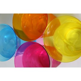 mozaik MZCTMX Plastic Cups, Pink, Yellow, Blue, Orange, 9.8 fl oz (290 ml), Disposable, Reusable, Pack of 12