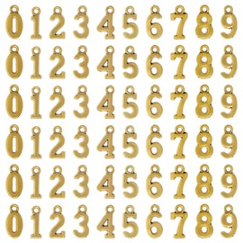 Honbay 100PCS Number 0~9 Pendants Figures 0-9 Charms Arabic Numerals 0-9 Pendants Bead Charms Alloy Number Charms Pendants for Keychains Bracelets Necklaces Jewelry Making and DIY Crafts