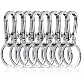 ATB-Foger Pack of 8 Metal Key Rings Carabiner Key Rings Made of Zinc Alloy Key Rings Clips Removable Carabiner Hook Key Rings with Carabiner for Men and Women