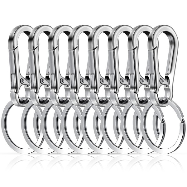 ATB-Foger Pack of 8 Metal Key Rings Carabiner Key Rings