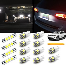 x xotic tech 14pcs Bright LED Interior Map Dome Trunk & License Light Pkg Kit + Install Tool Compatible with Jeep Grand Cherokee 2014-2020